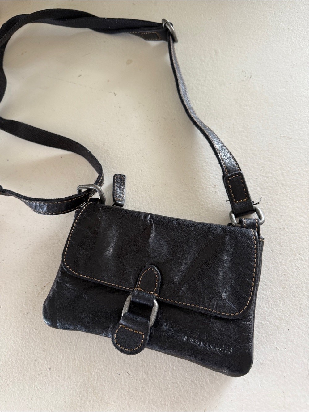 Jack Georges Classic Black Leather Crossbody Bag - Women's Shoulder Purse